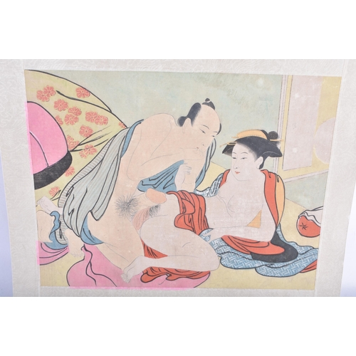 2503 - Japanese School (19th Century) 6 x Watercolours, Erotic scenes. 38 cm x 30 cm. (6)