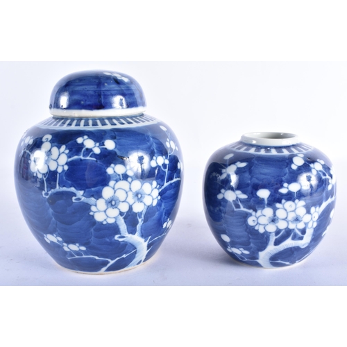 2565 - TWO LATE 19TH CENTURY CHINESE BLUE AND WHITE PORCELAIN GINGER JARS AND COVERS Late Qing. Largest 15 ... 