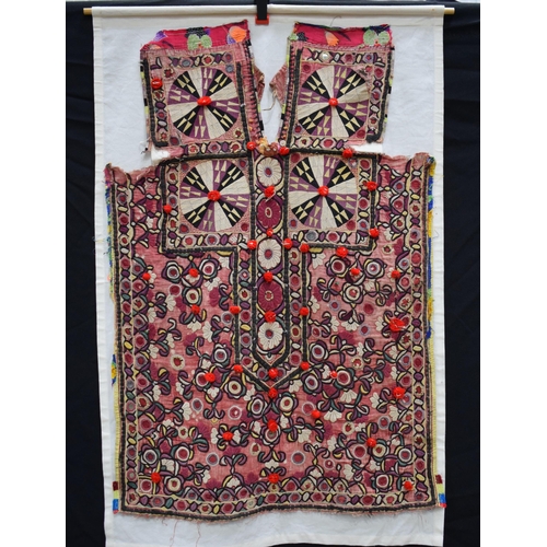 3059 - A Meghwal hand embroidered fabric wall hanging  91 x 61cm