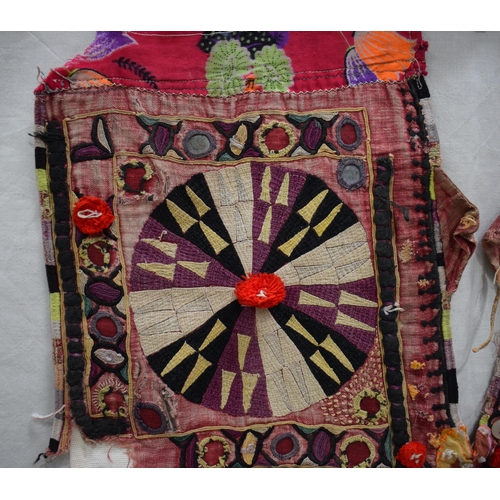 3059 - A Meghwal hand embroidered fabric wall hanging  91 x 61cm