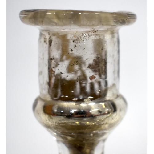 A pair of Mercury glass candle sticks 24 cm (2).