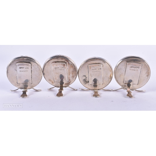 111 - A FINE SET OF ANTIQUE ENGLISH SILVER FLY FISHING MENU HOLDERS by Grey & Co, possibly supplied for As... 