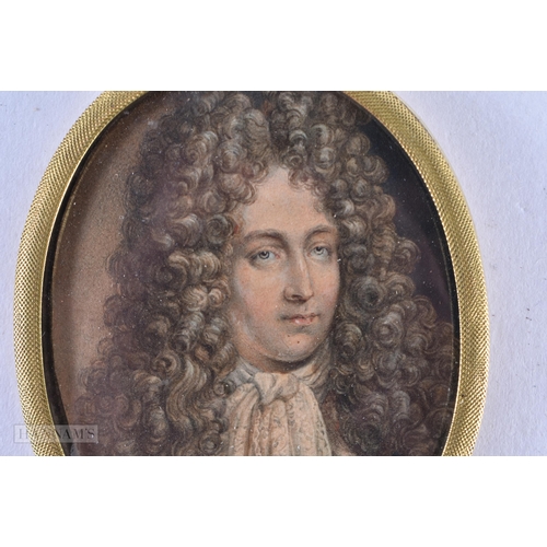 121 - English School (C1700) Watercolour, John Churchill Duke of Marlborough. 34.1 grams. 7.5 cm x 5.25 cm... 