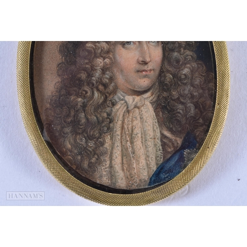 121 - English School (C1700) Watercolour, John Churchill Duke of Marlborough. 34.1 grams. 7.5 cm x 5.25 cm... 