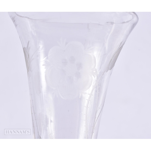 136 - A GEORGE III AIR TWIST GLASS. 18 cm high.