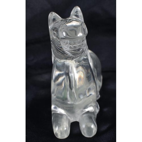 155 - A 19TH CENTURY CHINESE CARVED ROCK CRYSTAL FIGURE OF A HORSE Late Qing. 12 cm x 9 cm.