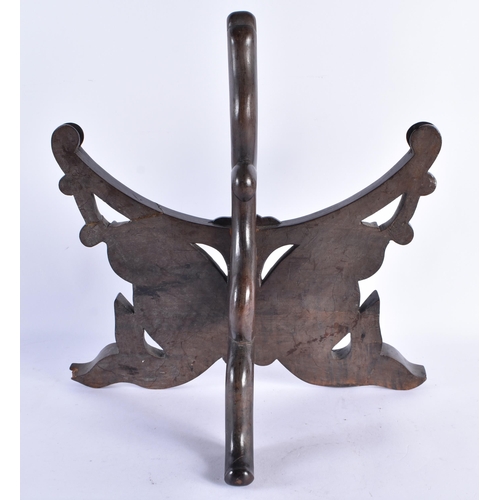 172 - A RARE 19TH CENTURY CHINESE CARVED HARDWOOD DOUBLE CARP DISPLAY STAND Qing. 42 cm x 34 cm.