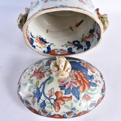 192 - A Rare Mason's Ironstone fruit cooler, insert and cover, painted in the Imari palette with large Ori... 