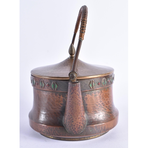 222 - A STYLISH WMF COPPER AND ENAMEL KETTLE. 21 cm x 14 cm.