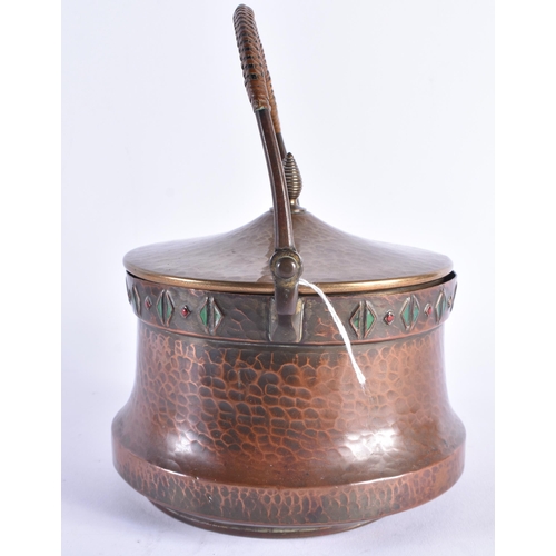 222 - A STYLISH WMF COPPER AND ENAMEL KETTLE. 21 cm x 14 cm.