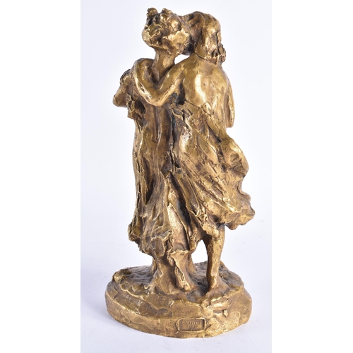 234 - A FRENCH ART NOUVEAU GILT BRONZE FIGURE OF TWO FEMALES by Francois Raoul Larche (1860-1912). 24 cm h... 