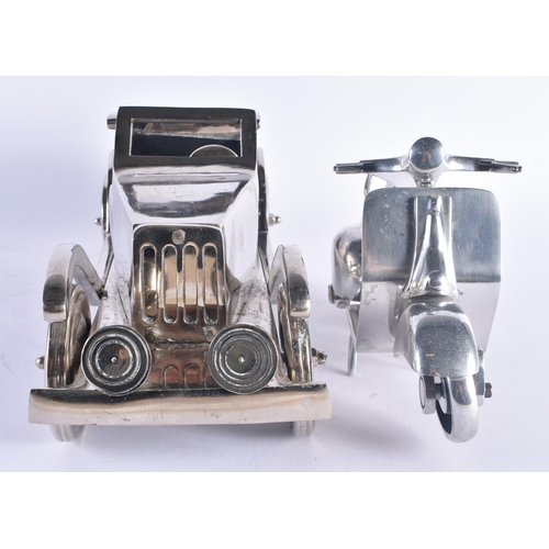 237 - TWO 1950S CHROME MODELS Motoring interest. Largest 39 cm wide. (2)