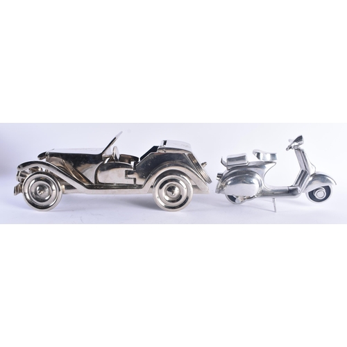 237 - TWO 1950S CHROME MODELS Motoring interest. Largest 39 cm wide. (2)