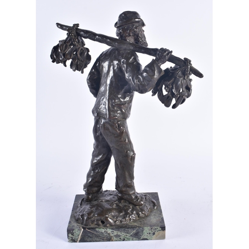 255 - Charles Emile Jonchery (1873-1937) French, Bronze, Standing bronze male modelled with a stick over h... 