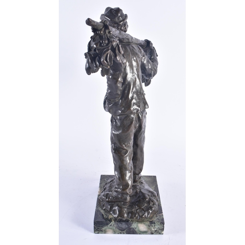 255 - Charles Emile Jonchery (1873-1937) French, Bronze, Standing bronze male modelled with a stick over h... 