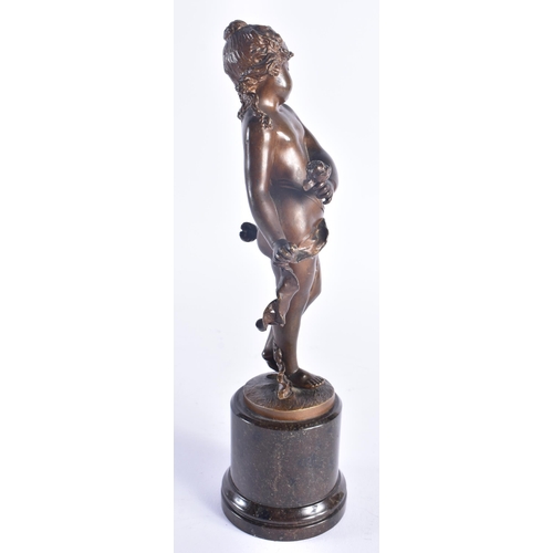 256 - French School (C1900) Bronze, Standing female. 23 cm high.