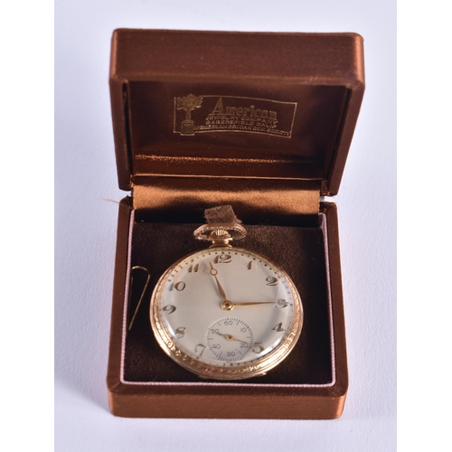 267 - Vintage 14ct Gold pocket watch, Xmas present to Andy Wickham from Buck 12-25-77. 4.5cm diameter