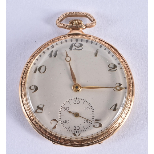 267 - Vintage 14ct Gold pocket watch, Xmas present to Andy Wickham from Buck 12-25-77. 4.5cm diameter