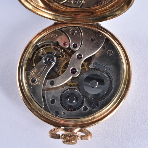 267 - Vintage 14ct Gold pocket watch, Xmas present to Andy Wickham from Buck 12-25-77. 4.5cm diameter