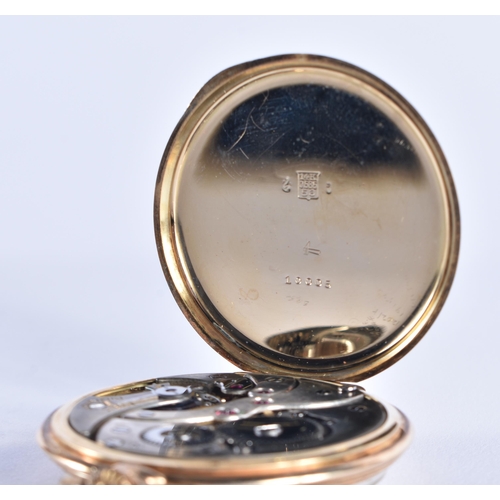 267 - Vintage 14ct Gold pocket watch, Xmas present to Andy Wickham from Buck 12-25-77. 4.5cm diameter