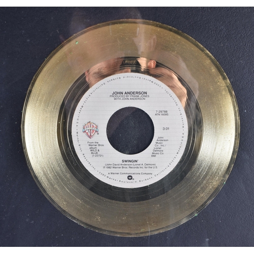 269 - Rare John Anderson, Swinging, Gold disc presented to Andy Wickham to commemorate the sale of more th... 