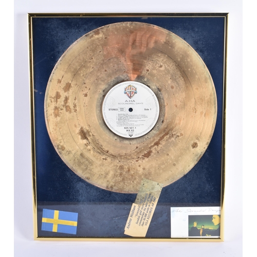 270 - AH- HA Scoundrel days, Gold disc presented to Andy Wickham to commemorate the sale of more than 50,0... 