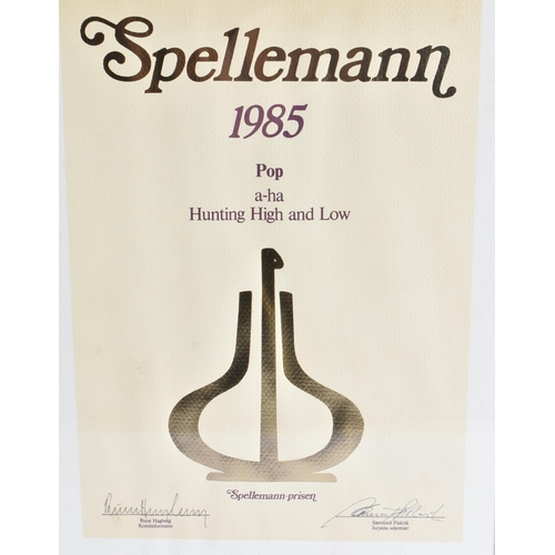 271 - AH- HA Hunting high and low, two signed and framed certificates Spellman 1985 36 X 27 cm (2)