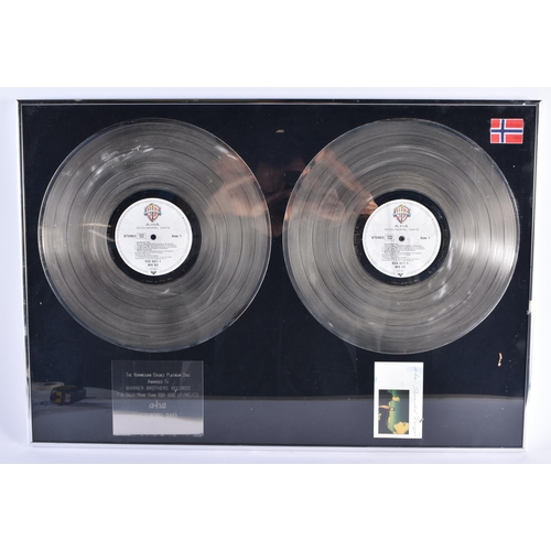 272 - AH- HA Scoundrel days, Norwegian double platinum disc awarded to Warner Bros for the sales of more t... 