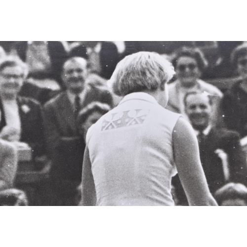 292 - Tennis interest, original 1958 black and white images at Wimbledon of Shirley Bloomer losing her ski... 