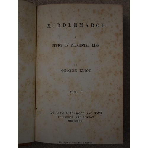 306 - Collection of Leather Bound Books incl L.J. SANDS Out of the World or Life in St Kilda, 8vo, illus, ... 