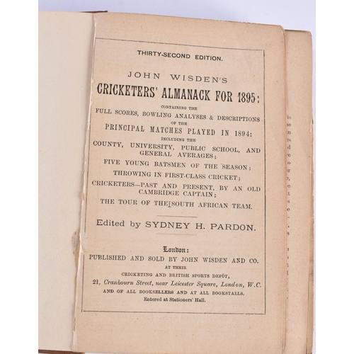 325 - Cricketers Almanack, John Wisden, 1895.