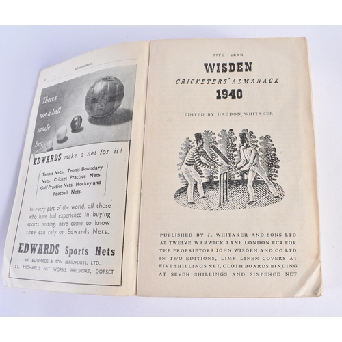 332 - Cricketers Almanack, John Wisden, 1940.