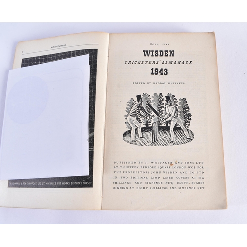 335 - Cricketers Almanack, John Wisden, 1943.