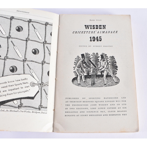 337 - Cricketers Almanack, John Wisden, 1945.