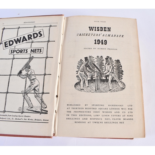 341 - Cricketers Almanack, John Wisden, 1949.