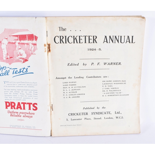 347 - A cricketers Log Gilbert Jessop, together with The Cricketer Annual 1924-1925. (2)