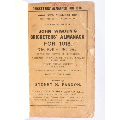 382 - Cricketers Almanack, John Wisden, 1918.