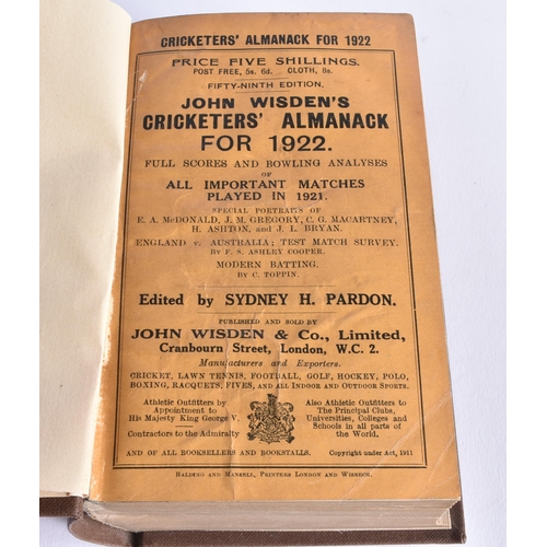 386 - Cricketers Almanack, John Wisden, 1922.