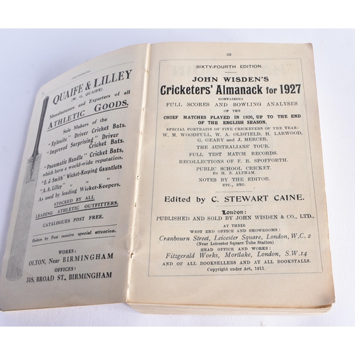 391 - Cricketers Almanack, John Wisden, 1927.