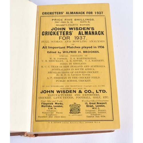 401 - Cricketers Almanack, John Wisden, 1937.