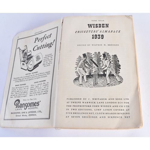 403 - Cricketers Almanack, John Wisden, 1939.