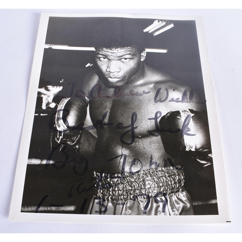 424 - Signed Boxing photograph 'Big John', World Premier all girl boxing ephemera etc. (qty)