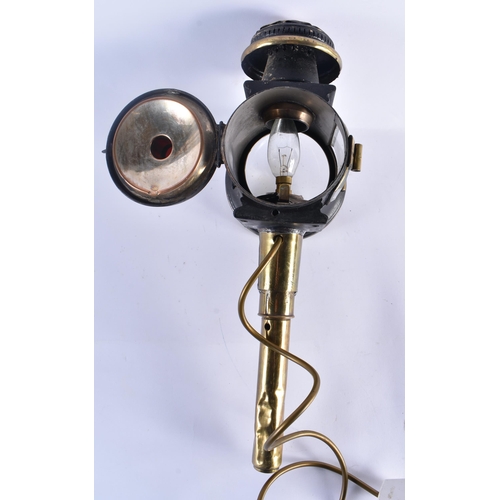 433 - Bronze Samovar / Tea Urn Vintage H:45cm 6206g & Antique Carriage Lamp Conversion- Working. (2)