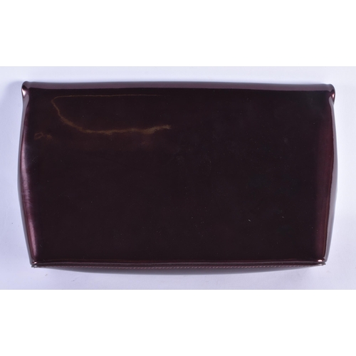 434 - Mulberry Clemmie Clutch Patent Burgundy Leather Bag W/ Original Dust Bag. 27 cm x 17 cm.