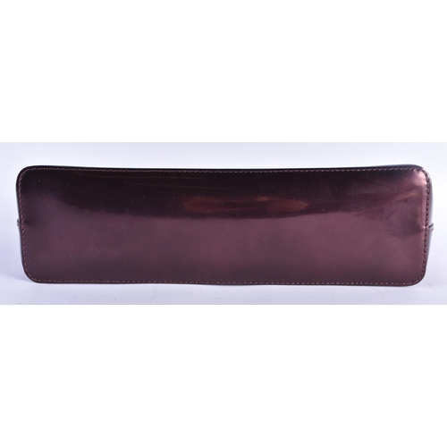 434 - Mulberry Clemmie Clutch Patent Burgundy Leather Bag W/ Original Dust Bag. 27 cm x 17 cm.