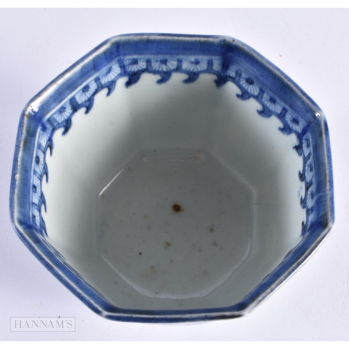 44 - AN EARLY 18TH CENTURY JAPANESE EDO PERIOD BLUE AND WHITE PORCELAIN BOWL painted with figures in land... 