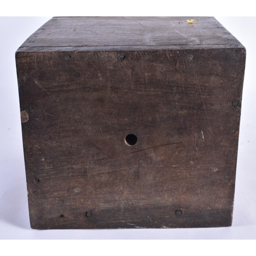 442 - AN UNUSUAL 19TH CENTURY MARITIME POWDER MONKEY SHIPS BOX together with a book slide etc. (qty)