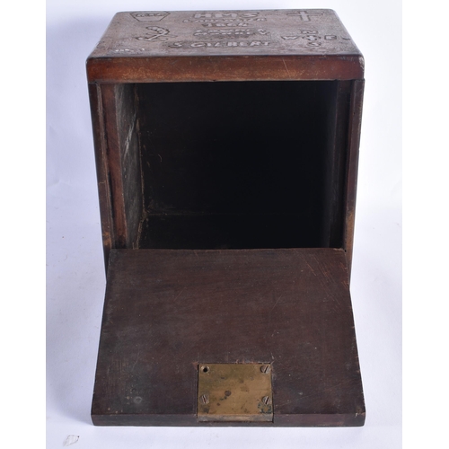 442 - AN UNUSUAL 19TH CENTURY MARITIME POWDER MONKEY SHIPS BOX together with a book slide etc. (qty)