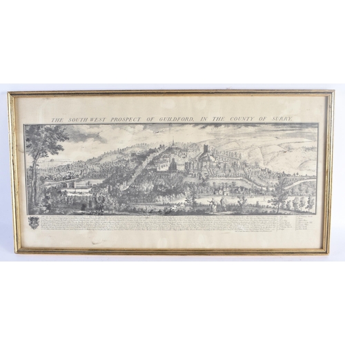 443 - AN 18TH CENTURY ENGRAVING OF GUILDFORD etc. (qty)