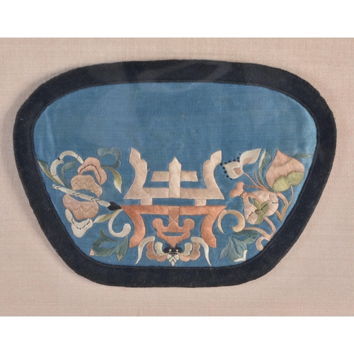 444 - TWO CHINESE REPUBLICAN PERIOD FRAMED SILK PURSES. Largest 38 cm x 32 cm. (2)